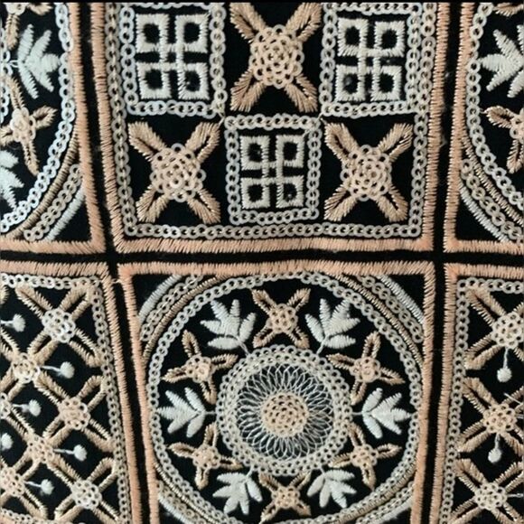 Anthropologie Antik Batik Embroidered sheath dress flutter cap sleeves size MP - Picture 7 of 7